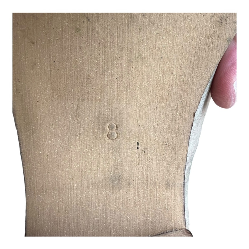 Pierre Dumas Ankle Boots Women's 8 Suede Perforated Almond‎ Toe Western Beige - Picture 10 of 10